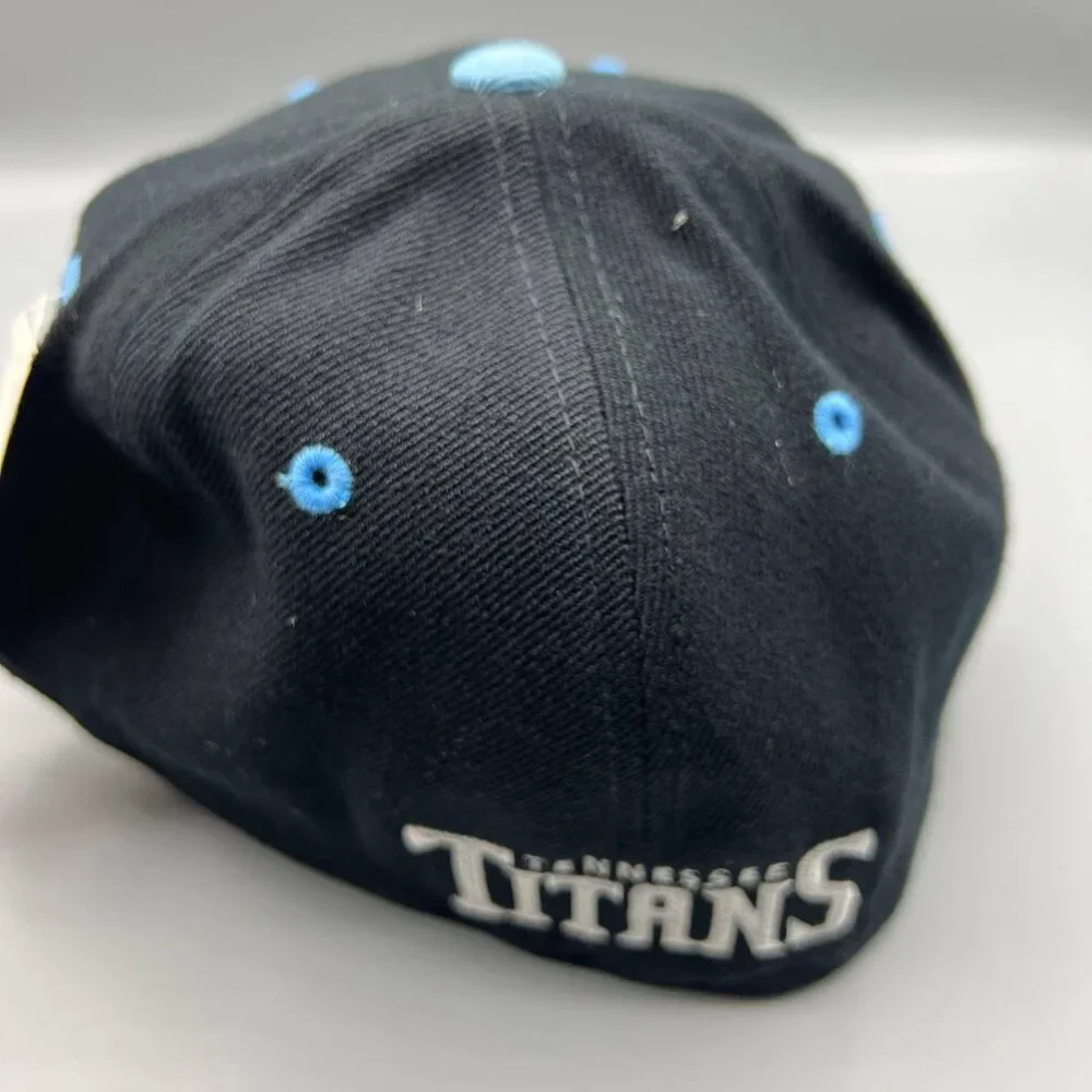 Tennessee Titans Hat‎ Men 7 3/8 Black Embroidered Logo Annco NFL Fitted Cap New